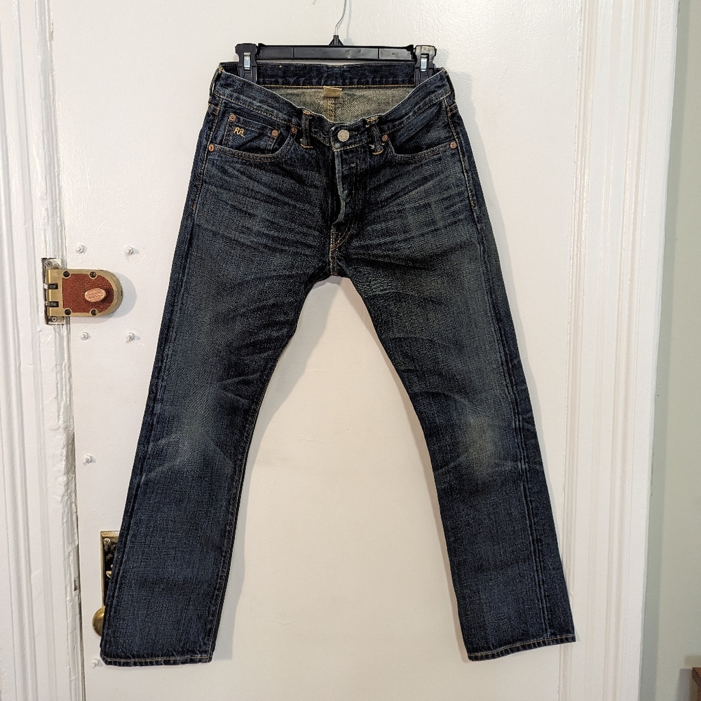 Ralph Lauren Double RL RRL Boy Fit Selvedge Straight Leg Jeans